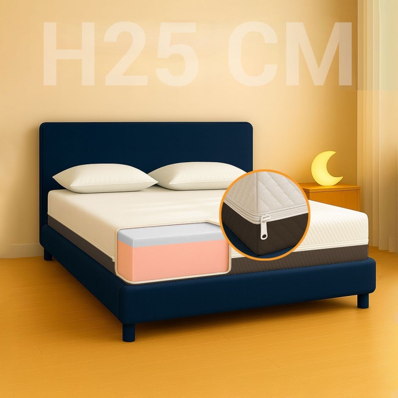 copy of Materasso Memory 20 cm con Rivestimento Anallergico, Super Offerta a Stock - MOD. ENTRY