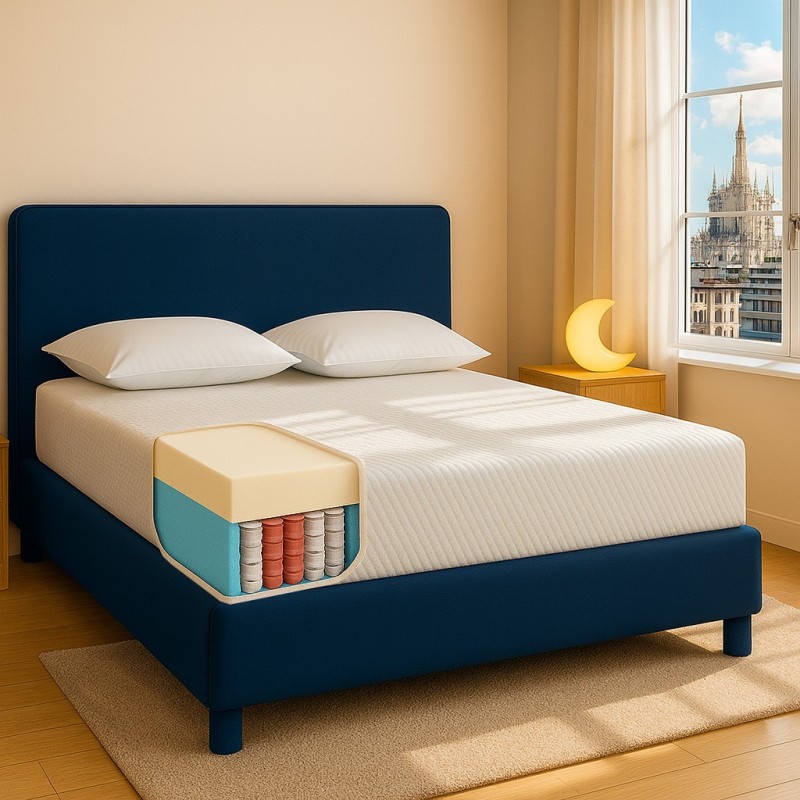 Materasso a molle insacchettate miglior prezzo. Alto 23 cm con molle indipendenti e tessuto anallergico - MOD. ENTRY