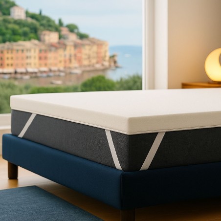 Topper memory foam a zone Alto 6 cm con tessuto sfoderabile - MOD. ZONE MEMORY6