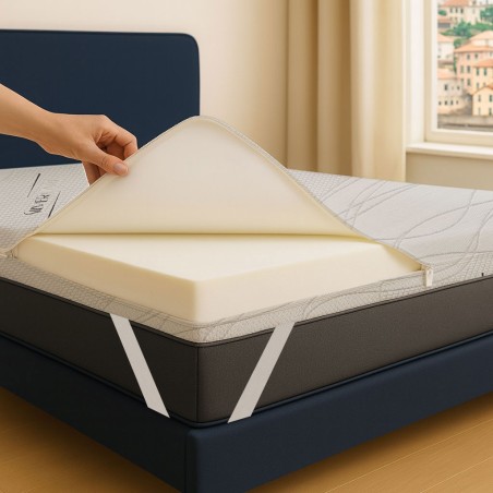 Topper memory foam a zone Alto 6 cm con tessuto sfoderabile Antimicrobico - MOD. SILVER MEMORY6
