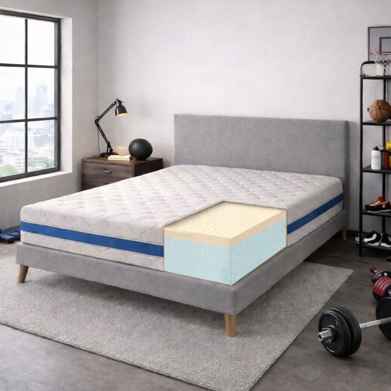 copy of copy of copy of copy of Materasso 100% Lattice alto 20 cm con tessuto anallergico Sfoderabile MOD. GREEN LATEX