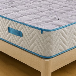 copy of Materasso 1600 molle insacchettate e memory a zone IBRIDO alto 26 cm, Sfoderabile Anti microbico. MOD. EVOLUTION